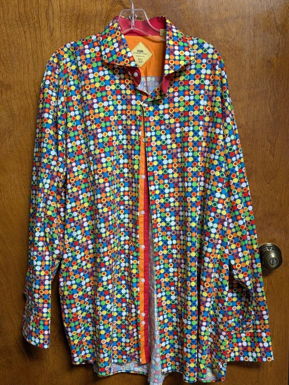This vibrant Steven Land button-down shirt